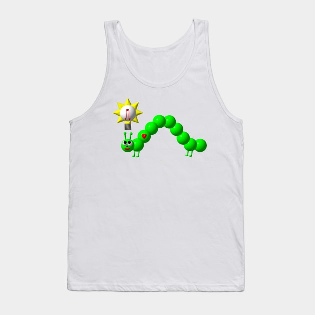 Cute Inchworm with an Idea Tank Top by CuteCrittersWithHeart